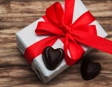 礼品盒和巧克力糖果