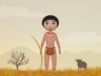 土著儿童的插图
