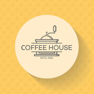 Bean 背景咖啡机的咖啡房子徽标