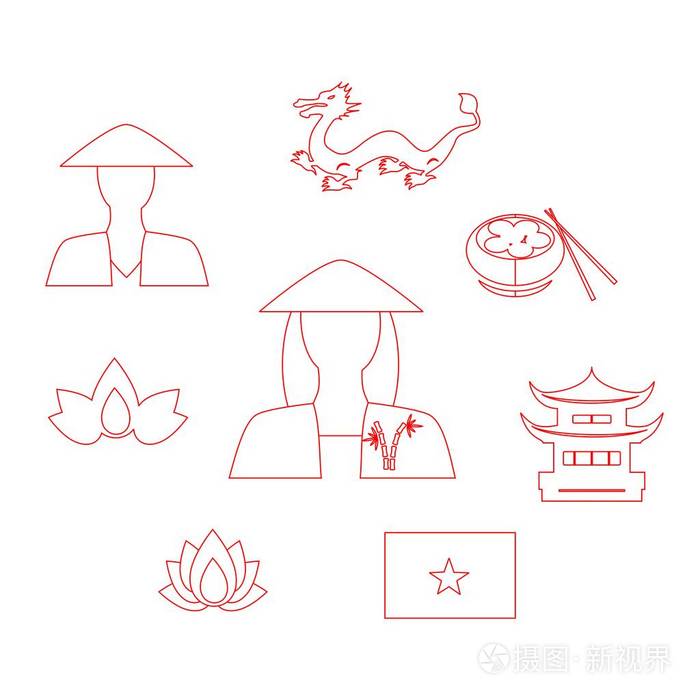越南红插画-正版商用图片0x2kjs-摄图新视界