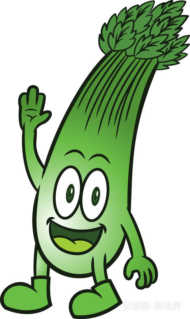 卡通芹菜上白色孤立.矢量字符上白色孤立插画-正版商用图片0x2mem-摄