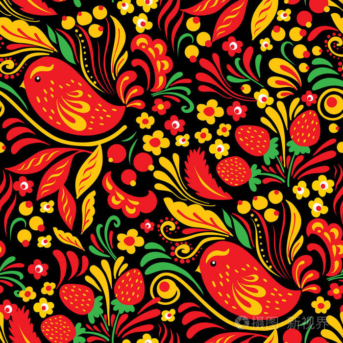 俄罗斯民族图案hohloma