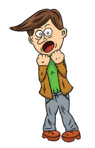 人们惊恐地面对矢量的年轻震撼肖像吓坏了人物情绪害怕表达人与张开嘴