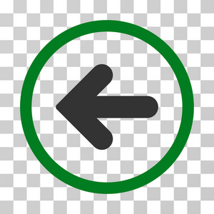 箭头键向左圆形方形按钮矢量插图集的简单指示器图标.