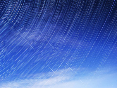 Startrails 星星点亮夜晚天空飞机卫星空间宇宙地球云层