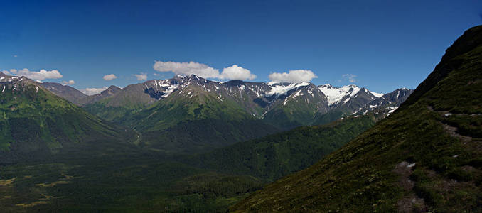 阿拉斯加山全景