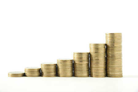 越来越多的堆栈钱硬币保存从主人家的业务的增长