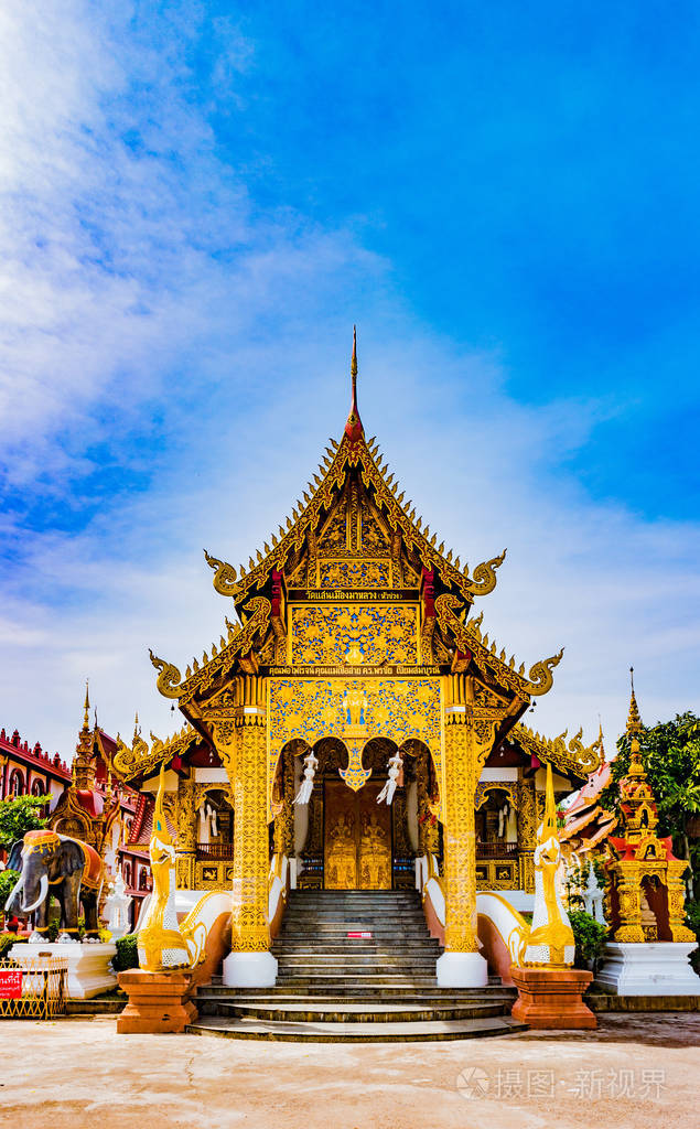 佛教寺庙,泰国清迈照片-正版商用图片0x342j-摄图新视界