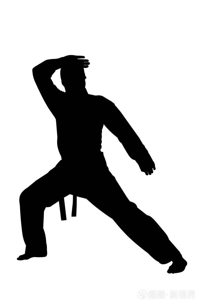 空手道武术人剪影