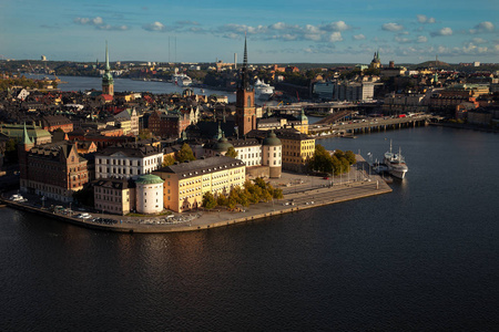 瑞典斯德哥尔摩老城 格姆拉斯坦 的鸟瞰图