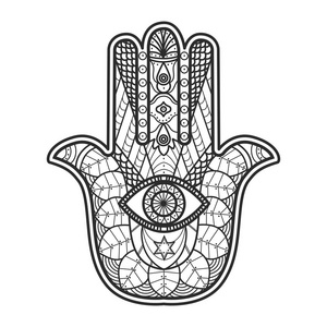 Hamsa 着色书矢量