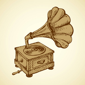 卡通留声机图片