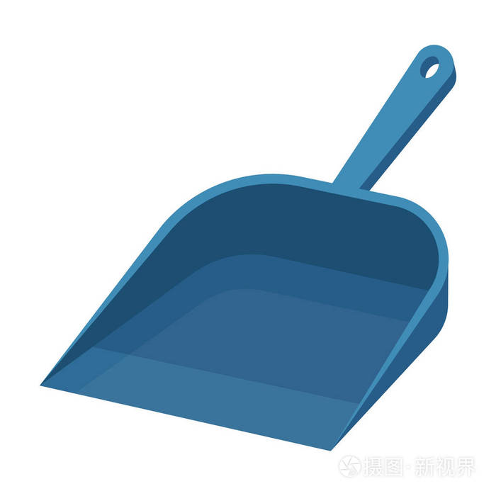 在白色背景上孤立的卡通风格的簸箕图标清洗的象征股票矢量图