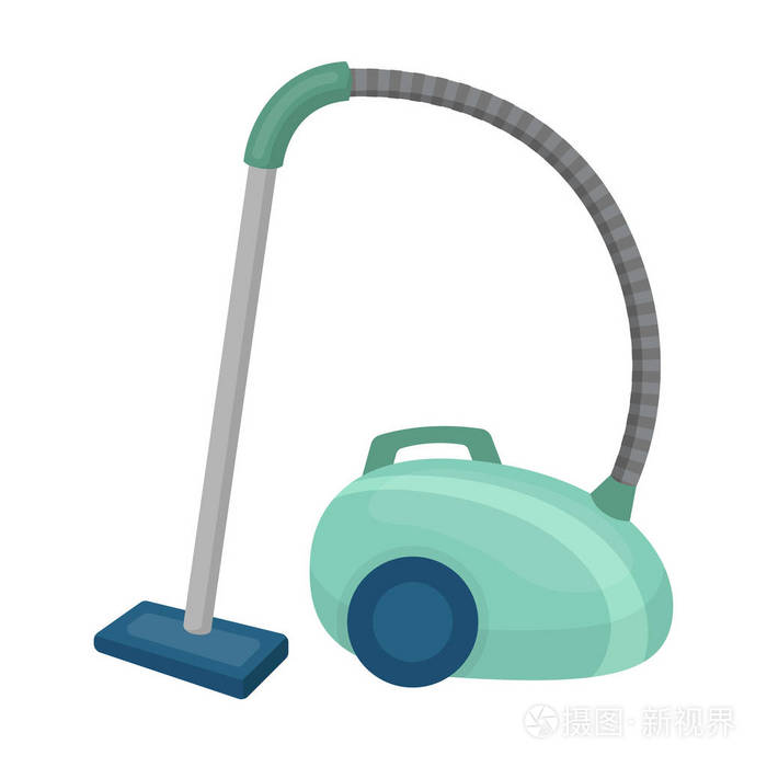 真空吸尘器中孤立的白色背景上的卡通风格的图标.
