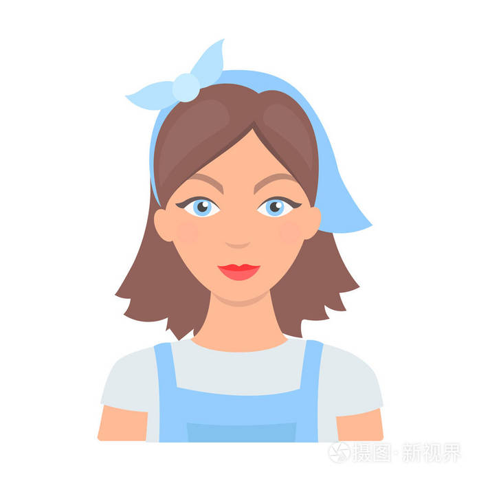 在白色背景上孤立的卡通风格的管家图标清洗的象征股票矢量图