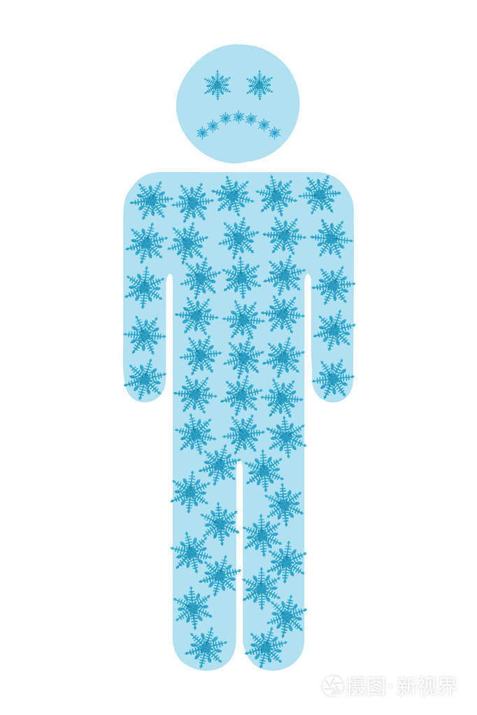 孤立在白色的雪花人