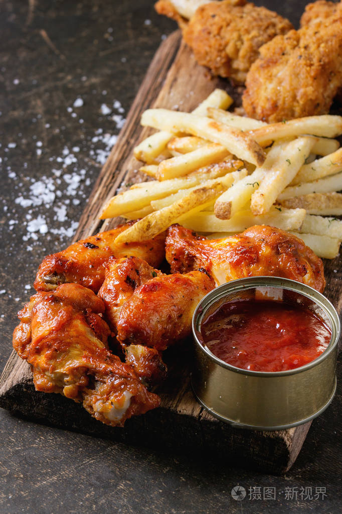 法式炸薯条炸鸡腿