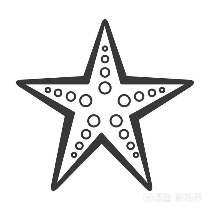 海星动物隔离的图标