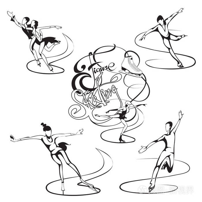 冰花样滑冰集插画-正版商用图片0x40s5-摄图新视界