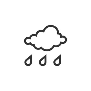在单一的灰色颜色多雨图标照片