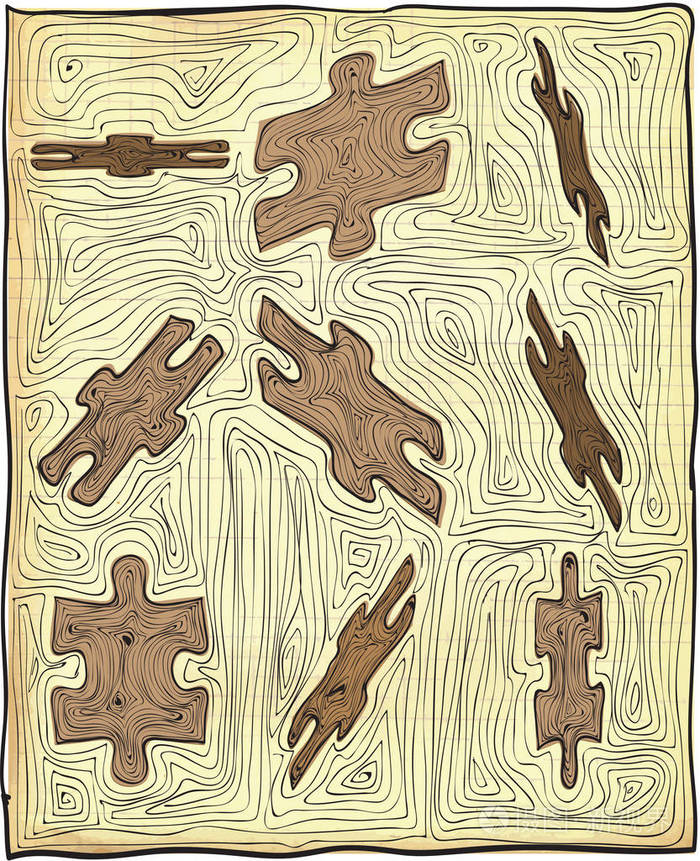 拼图手绘制的矢量图