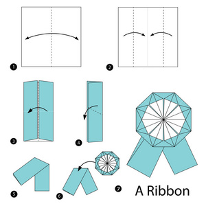 一步一步的说明如何使折纸丝带