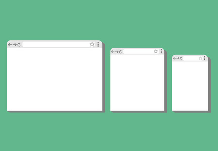 不同的设备的的空白浏览器窗口