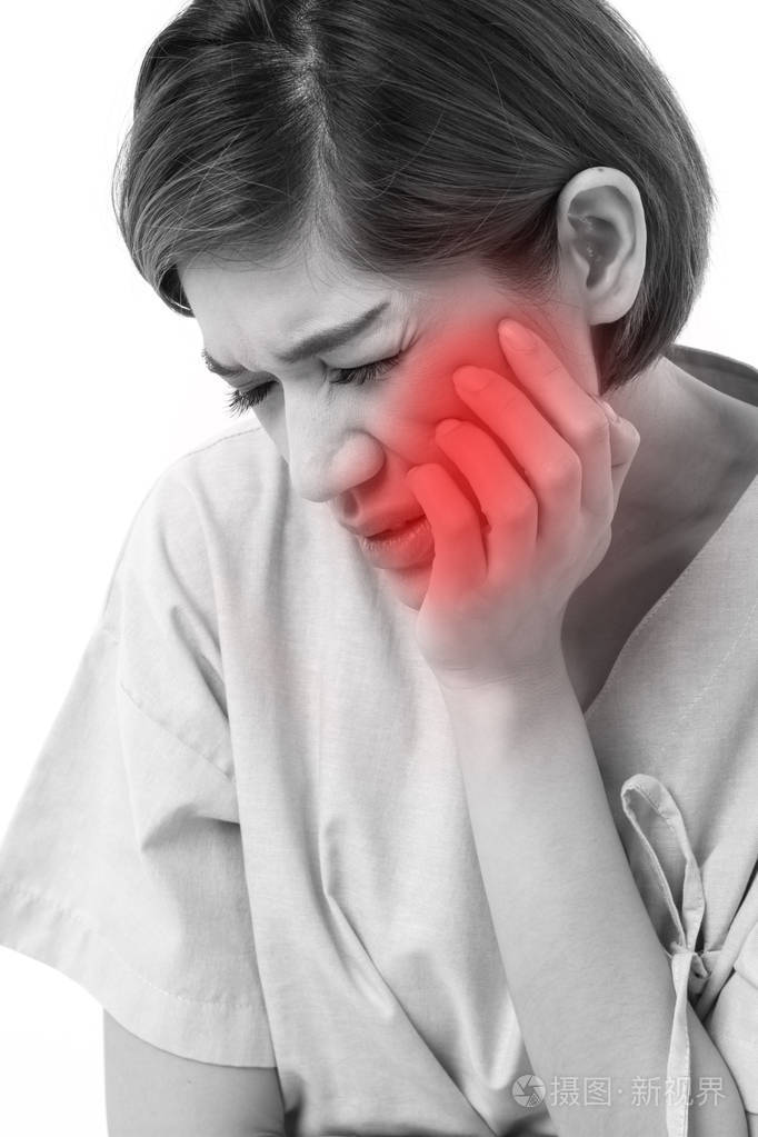 女人患牙痛, 蛀牙或敏感性照片-正版商用图片0x4cxd-摄图新视界