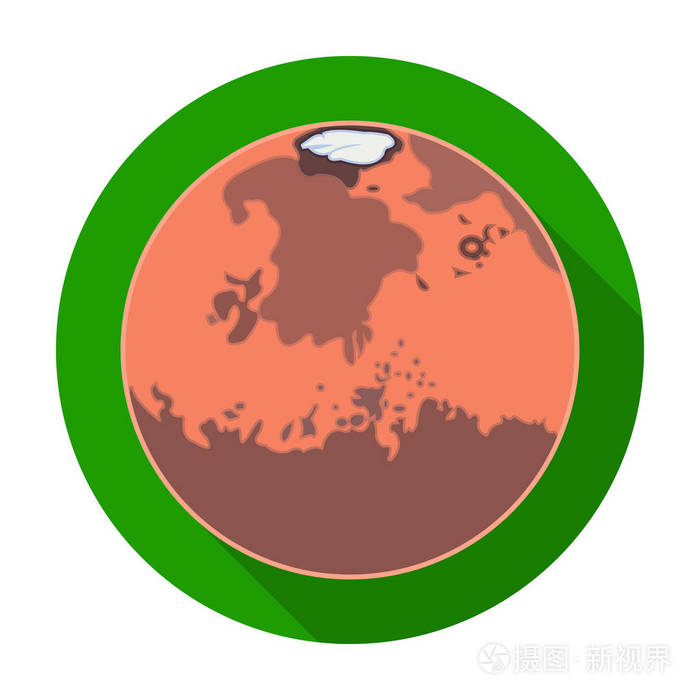 火星在白色背景上孤立的平面样式的图标行星象征股票矢量图