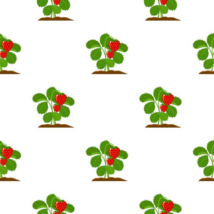 卡通草莓图标。从大的农场，花园，农业卡通单株图标