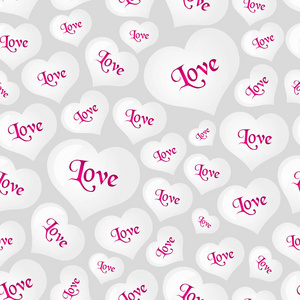 白色的氦气球心形状为爱和情人节无缝模式 eps10