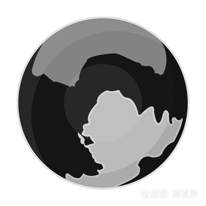 冥王星在白色背景上孤立的单色样式图标行星象征股票矢量图
