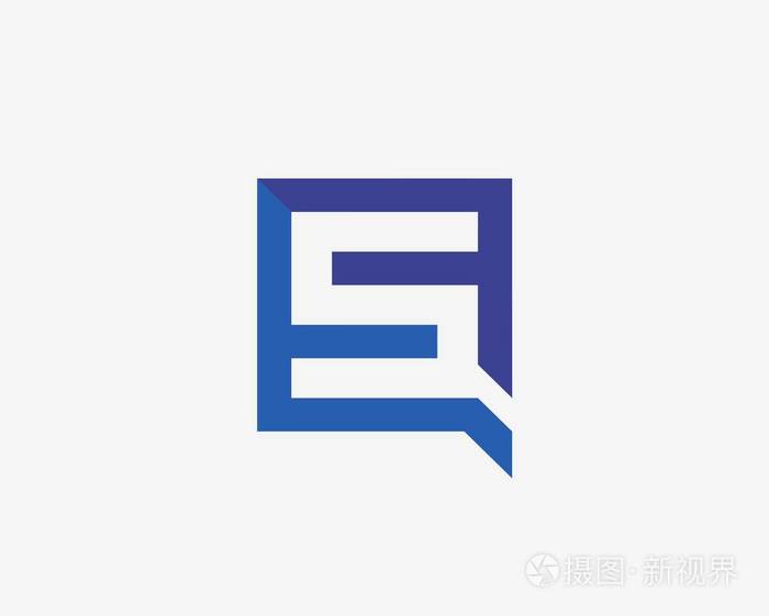 字母s图标字母符号字母s和q标志图标设计矢量标志