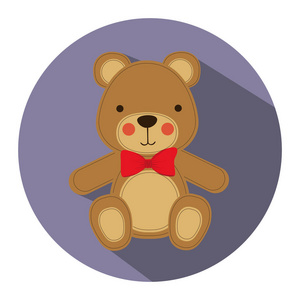 与圆形框架中的玩具熊的颜色剪影照片