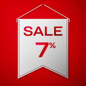 灰色彭南特与题字出售 7折扣在红色的背景。商店的销售概念存储市场 web 和其他商务。矢量图