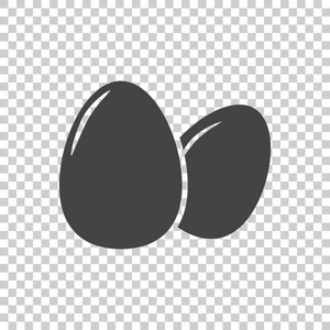 鸡蛋的图标。平面向量插图上孤立背景