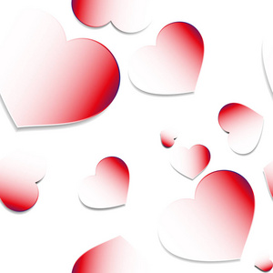 浪漫的无缝模式，用红色的心