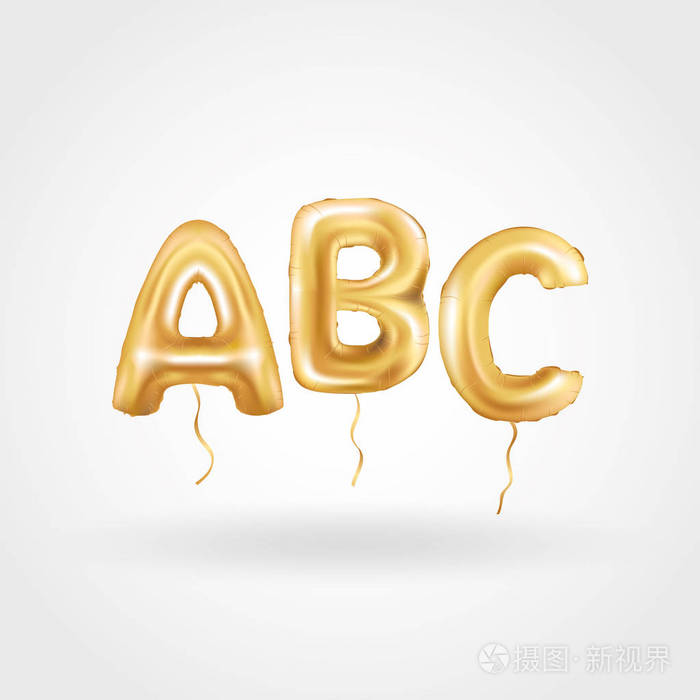 abc 黄金字母气球