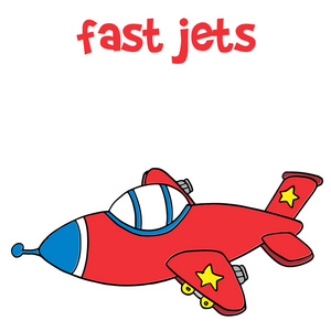 孩子们的快速喷气飞机运输卡通图片