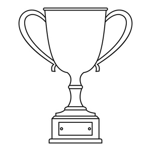 奖杯杯图标,大纲样式照片