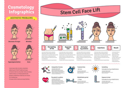 设置与美容干细胞整容的矢量图解