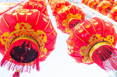中国灯笼经常发现在中国新的一年