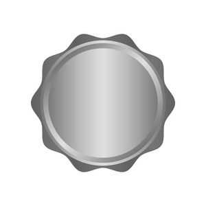 现代金属银圆金属徽章 标签和设计元素。矢量图