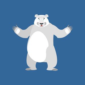北极熊的快乐表情。南极和北极的野生动物。圣诞快乐