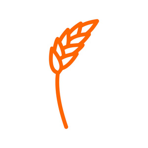 黑麦耳线图标。小麦生产面包和面包师的标志