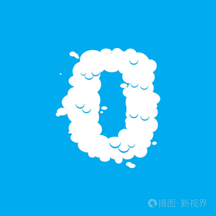 数字0云字体符号白色字母签署零在蔚蓝的天空