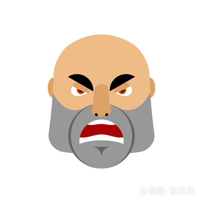 野蛮人生气的表情男人面临孤立的积极情感