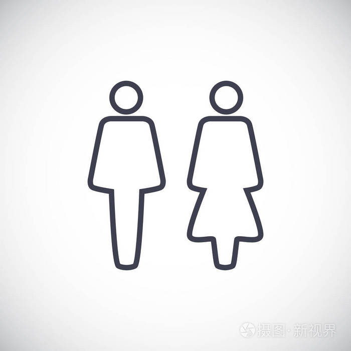 wc,男性和女性的图标插画-正版商用图片0x5q33-摄图新视界