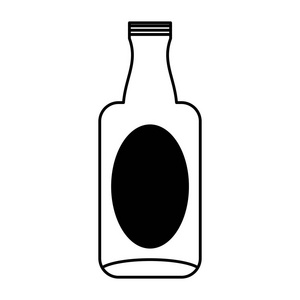玻璃酒瓶孤立的图标