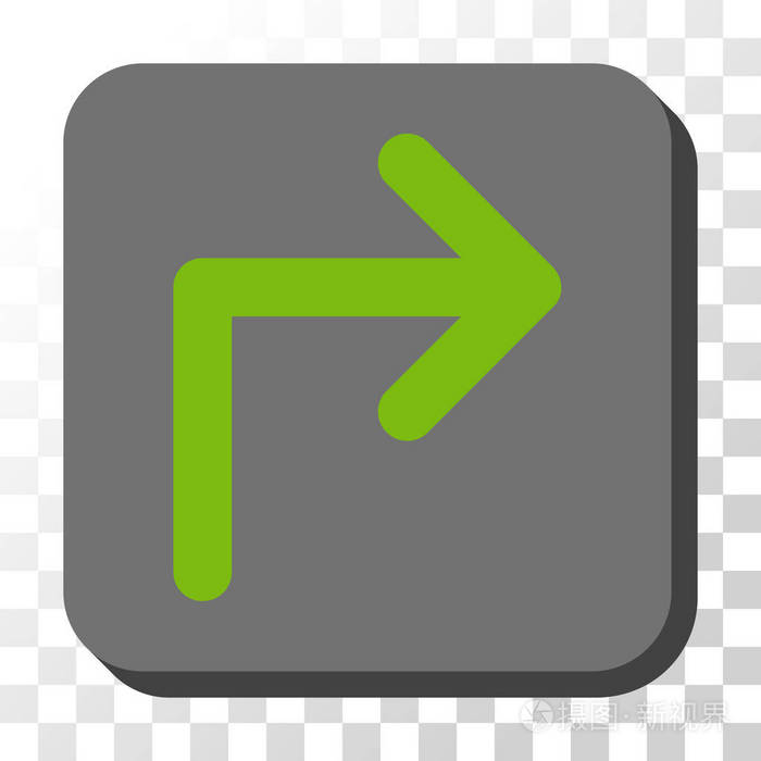 向右转圆形方形矢量按钮